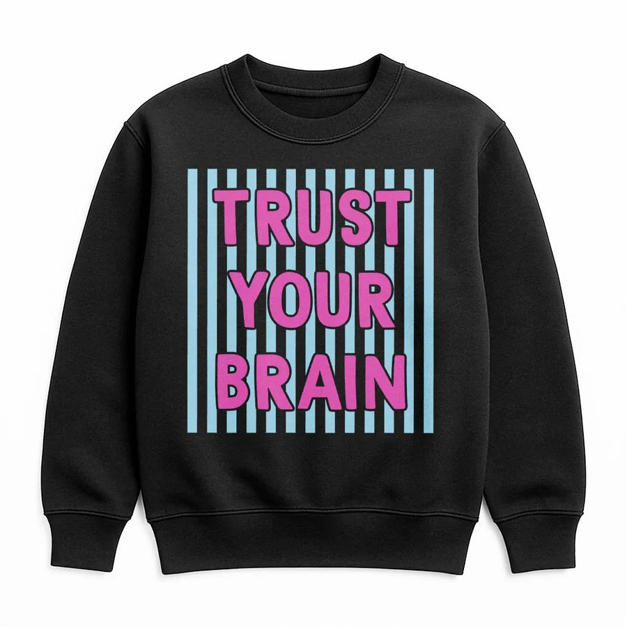 Funny Teacher Testing Day Sweatshirt | Trust Your Brain Graphic Sweatshirt | Premium Cotton Blend | Motivational Gift for Teacher Squad