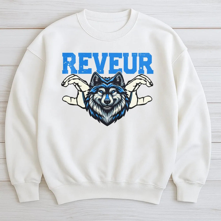 Reveur Wolf Graphic Sweatshirt | House Of Dreamers Animal Print | Premium Cotton Blend Crewneck | Unisex Gift For Students And Teachers