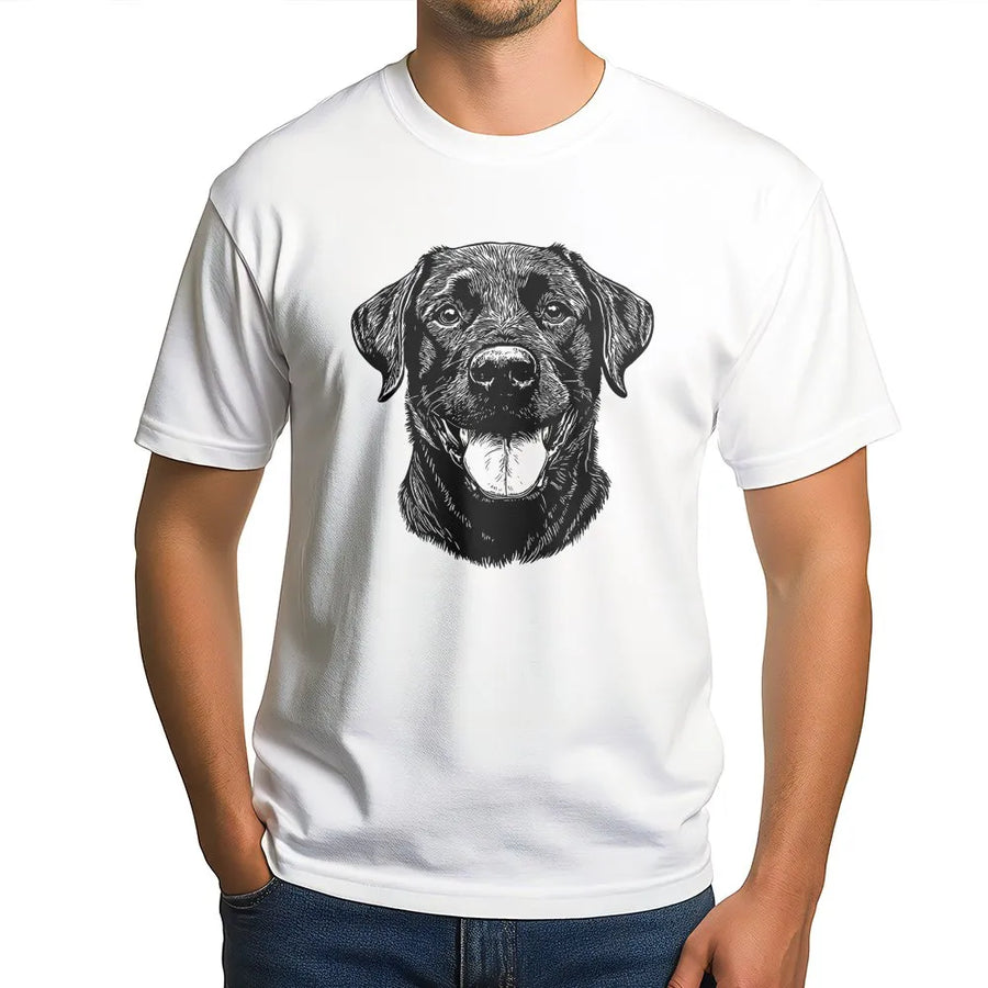 Black Labrador T-Shirt | Detailed Sketch Art Portrait | Premium 100% Cotton Tee | Gift for Dog Lovers & Lab Owners