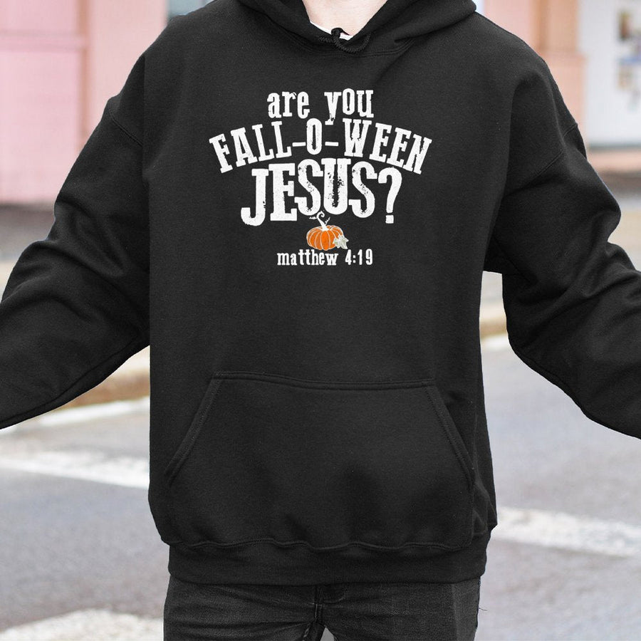 Fall-O-Ween Jesus Hoodie | Christian Pumpkin Autumn Graphic | Premium Cotton Blend | Faith Based Gift For Men And Women