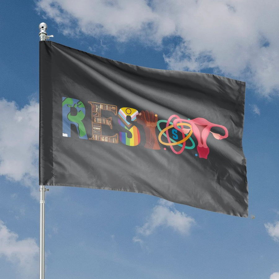 Resist Flag | Feminist Pro Choice Wall Banner | UV Resistant Premium Polyester Decor | Statement Gift For Home And Garden