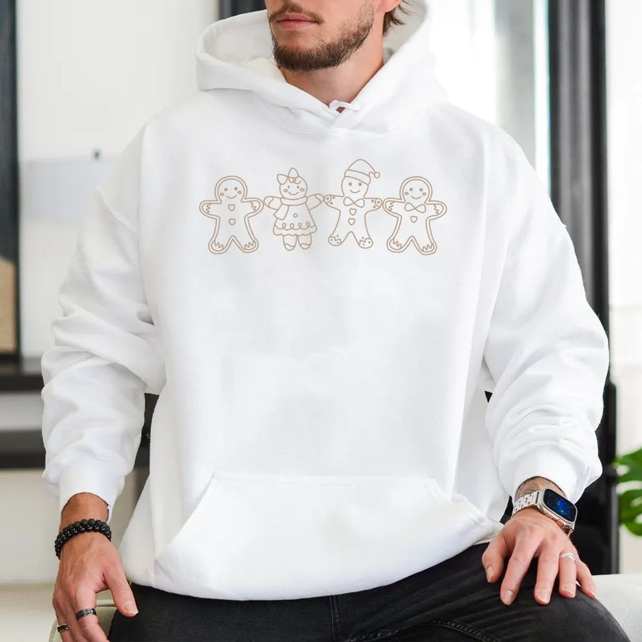 Gingerbread Cookies Hoodie | Cute Christmas Baking Graphic | Soft Cotton-Blend Pullover | Festive Holiday Gift for Women and Men
