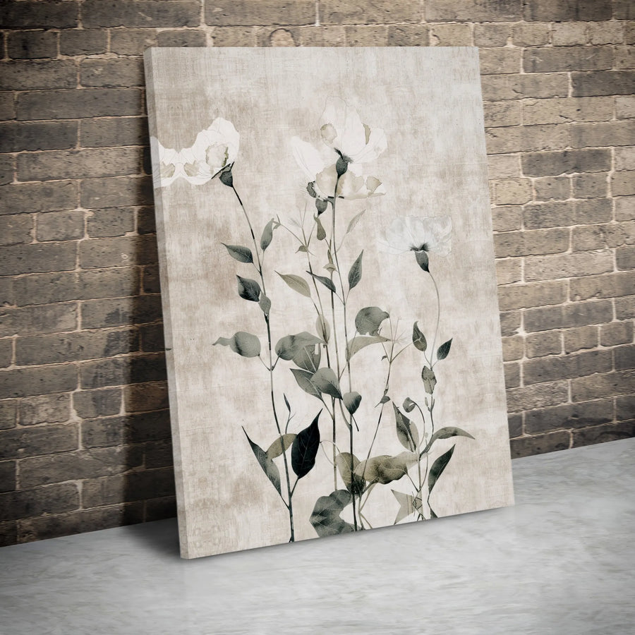 Botanical Canvas Wall Art | Vintage Floral Illustration | Premium Canvas Print | Modern Farmhouse Decor Gift