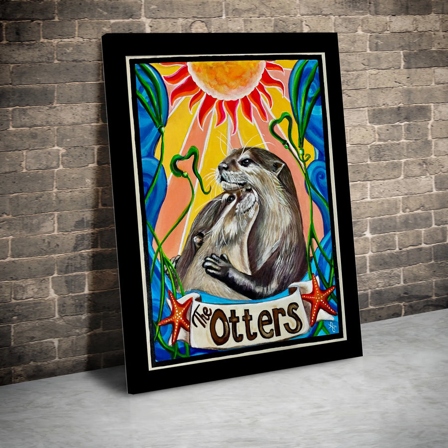 Otter Wall Art Canvas | Mother and Child Coastal Print | Premium Gallery Wrapped Decor | Heartwarming Wildlife Gift for Animal Lovers