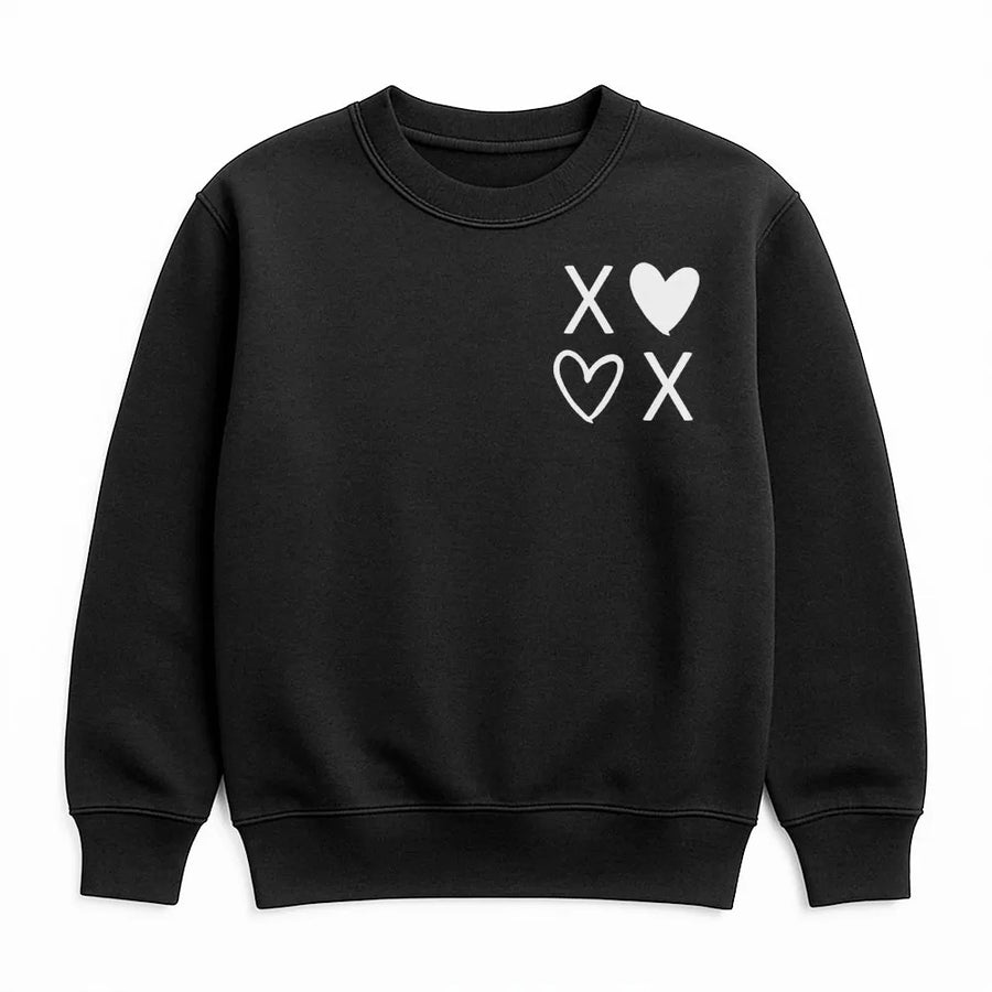 Valentines Day Sweatshirt | Minimalist XOXO Heart Graphic | Premium Cotton Blend | Romantic Gift For Her Or Teacher