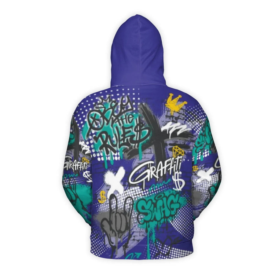 Graffiti Street Art 3D Hoodie | Urban All-Over Print Sweatshirt | Premium Polyester Fleece Knit | Unisex Hip Hop Style Gift