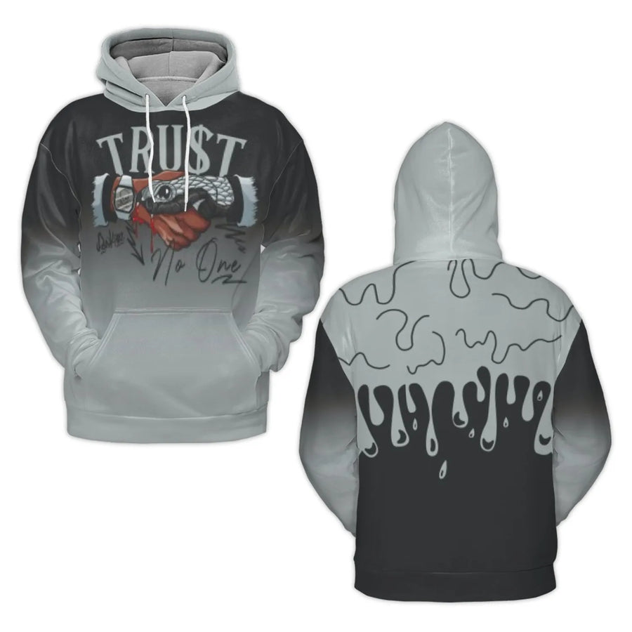 Trust No One Hoodie | Snake Handshake Graphic Sweatshirt | Premium Polyester Fleece Pullover | Streetwear Aesthetic Gift for Him & Her