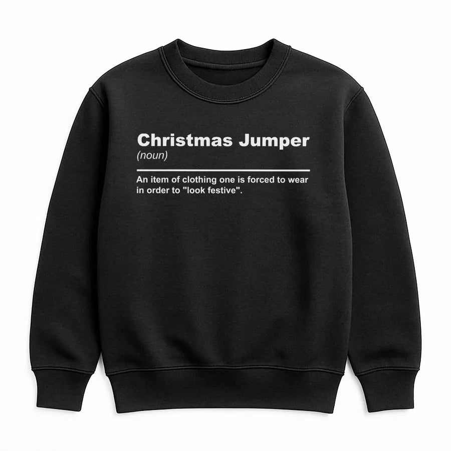 Christmas Jumper Definition Sweatshirt | Funny Sarcastic Holiday Quote | Premium Cotton Blend Crewneck | Unisex Ugly Christmas Sweater Gift