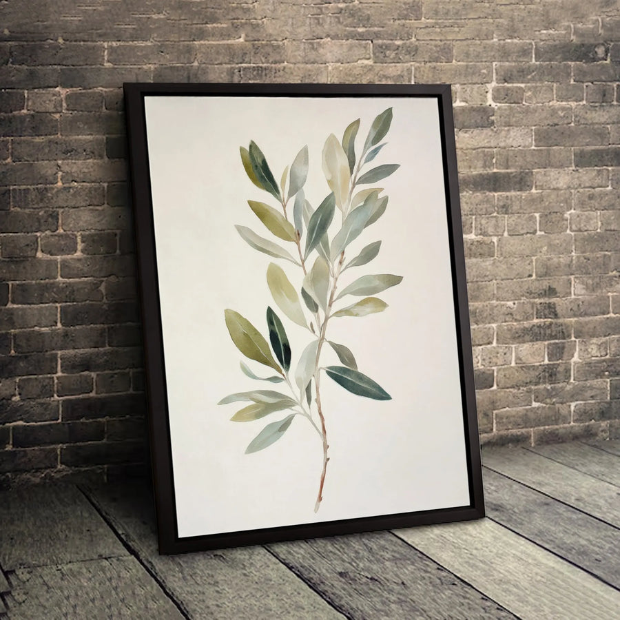 Minimalist Olive Branch Canvas Art | Watercolor Botanical Wall Decor | Premium Fade-Resistant Print | Elegant Home & Office Interior Design Gift