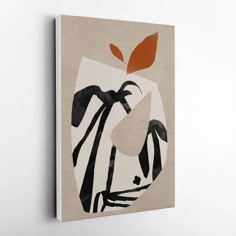 Abstract Botanical Vertical Canvas Print | Modern Minimalist Collage Art | Premium Gallery Wrap Canvas | Contemporary Home Decor Gift