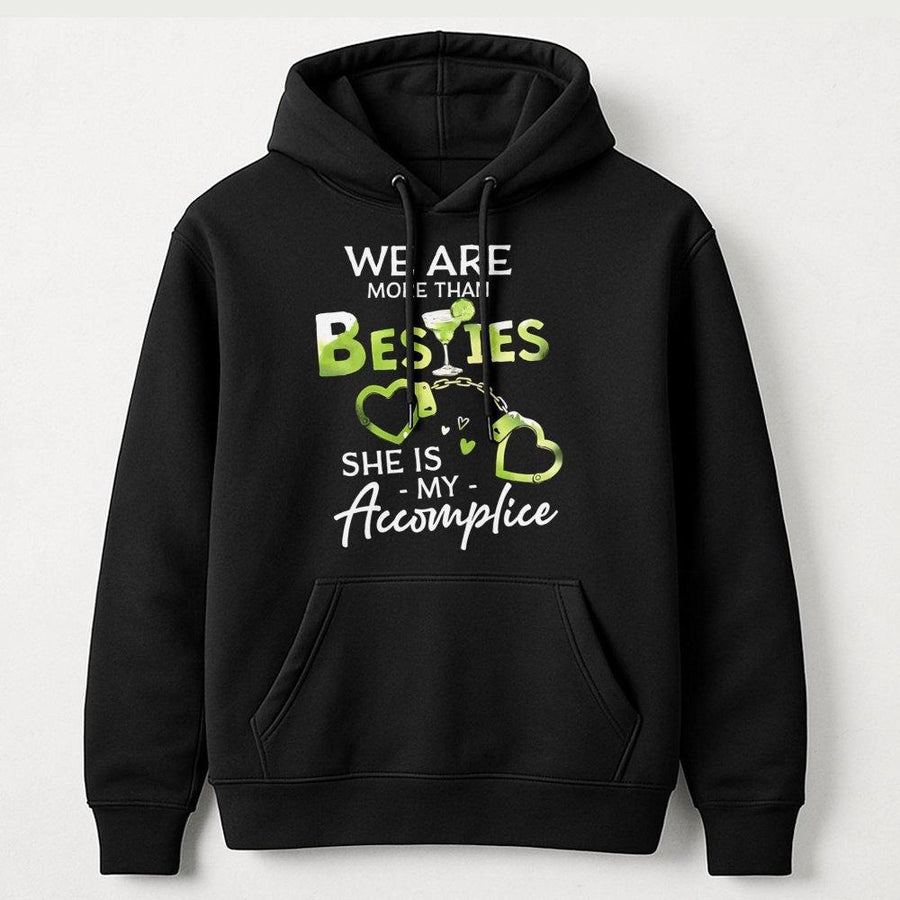 Best Friend Hoodie | She Is My Alibi Matching Graphic Design | Premium Cotton Blend | Funny Birthday Gift for Women and Bestie Duo
