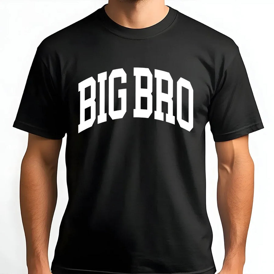 Big Brother T-Shirt | Varsity Athletic Font Text | Premium Soft Cotton | New Sibling Announcement Gift For Toddler And Kids