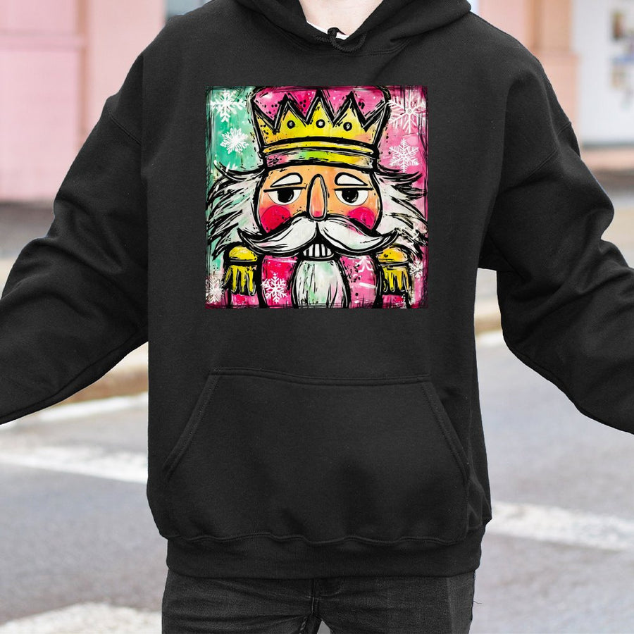 Nutcracker Christmas Hoodie | Watercolor Festive Art Design | Premium Cotton Blend | Holiday Gift for Women & Men