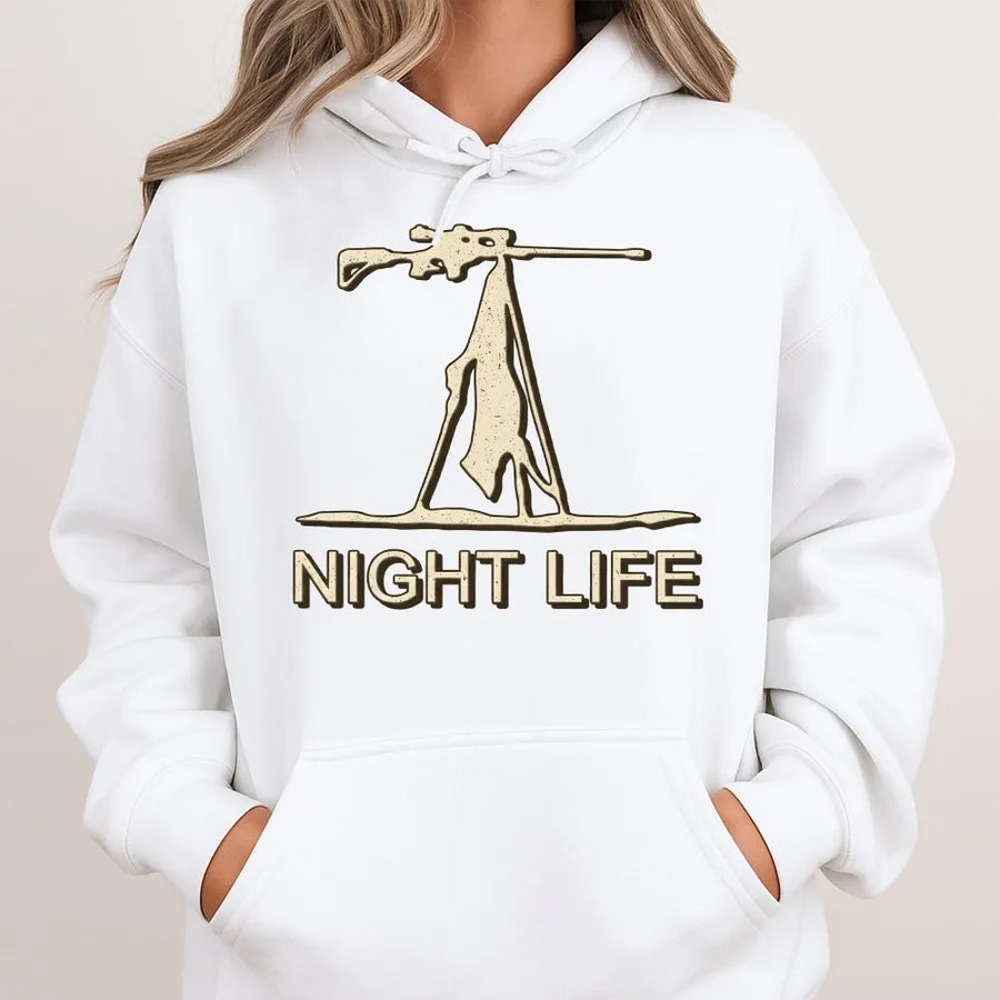 Night Hunting Hoodie | Coyote Varmint Tripod Graphic Tee | Premium Cotton | Gift for Predator Hunter