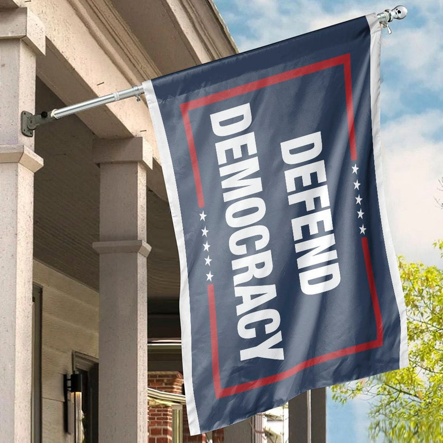 Defend Democracy Flag | Patriotic Yard Decor | Premium UV-Resistant Polyester | Outdoor Garden House Banner Gift