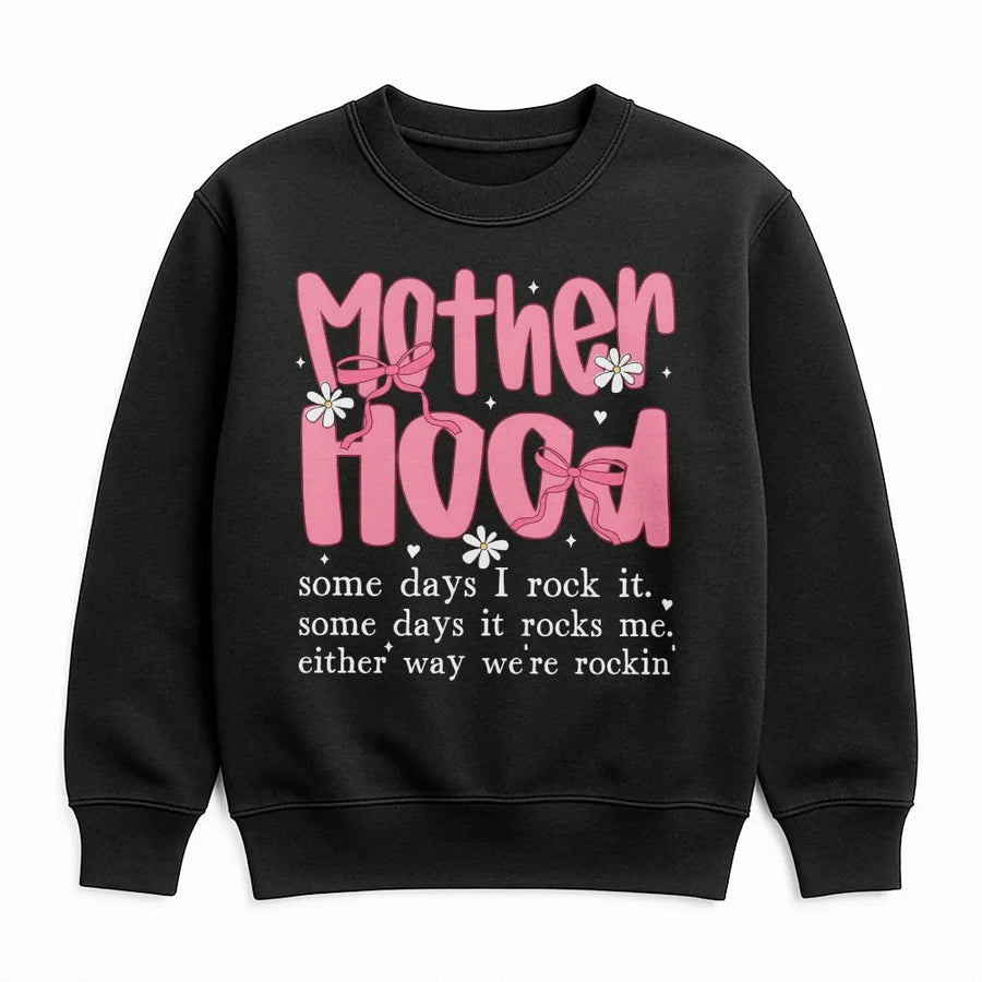 Funny Mom Sweatshirt | Retro Coquette Bow Graphic | Soft Cotton Tee | Sarcastic Mama Mother's Day Gift
