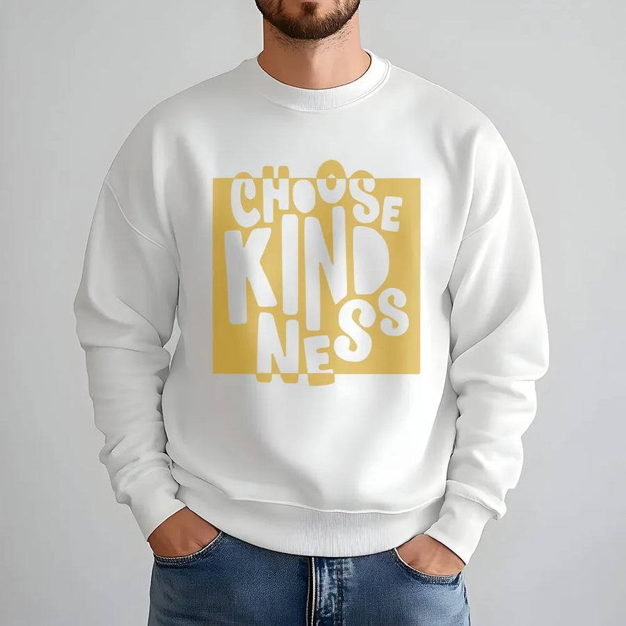 Choose Kindness Sweatshirt | Retro Positive Vibes Graphic Tee | Premium Cotton Blend Comfort | Inspirational Gift for Her or Him