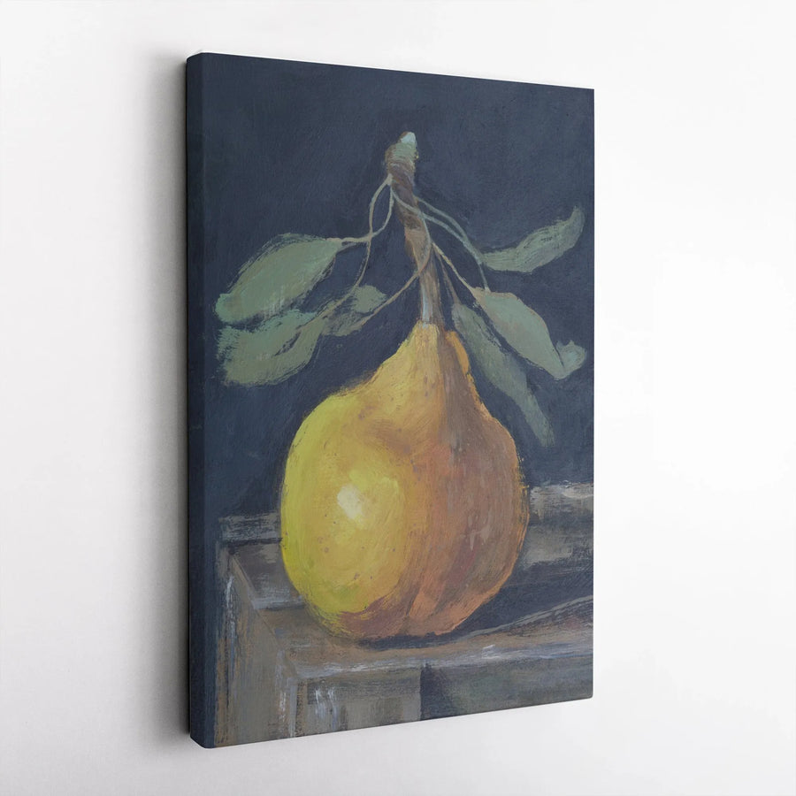Pear Still Life Vertical Canvas | Vintage Fruit Painting Wall Art | Premium Thick Gallery Wrap | Farmhouse Kitchen & Dining Room Decor Gift