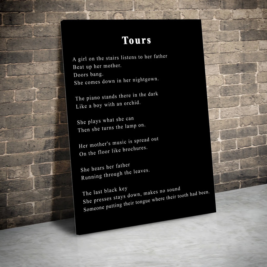 Tours Poem Canvas Wall Art | Minimalist Literary Quote Print | Gallery Quality 1.25 Inch Wrap | Thoughtful Gift For Poetry Lovers And Readers