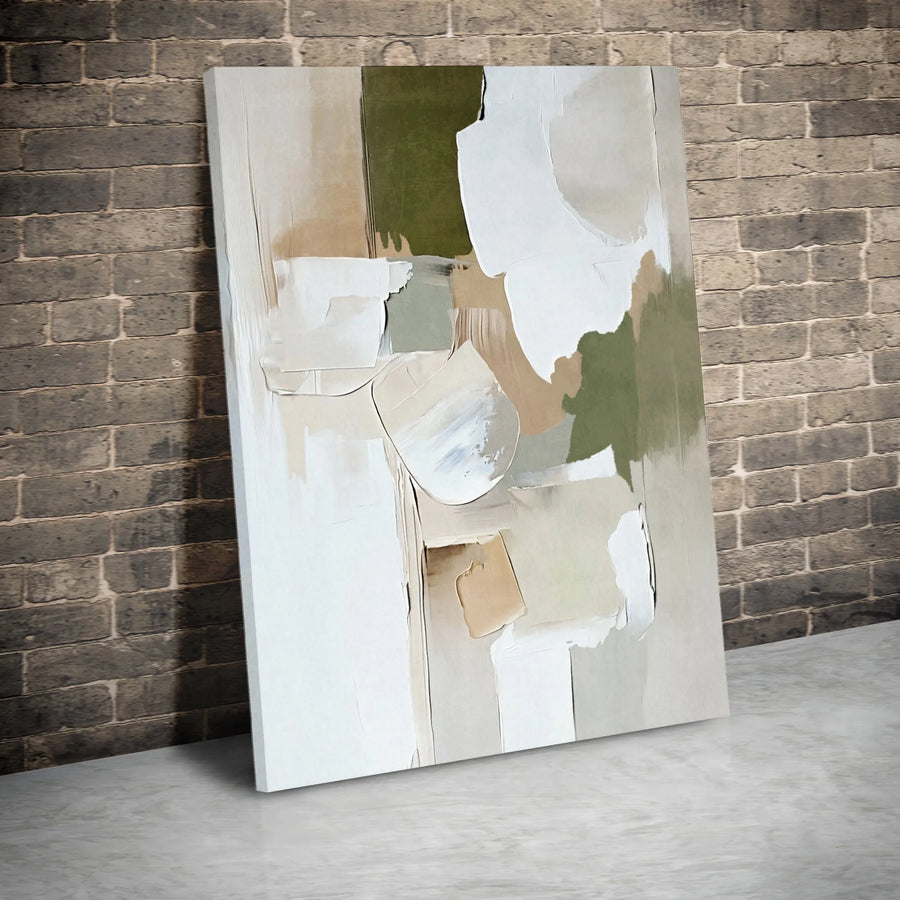 Abstract Earth Tone Vertical Canvas | Minimalist Impasto Style Wall Art | Premium 1.25" Thick Profile Print | Modern Home & Office Decor Gift