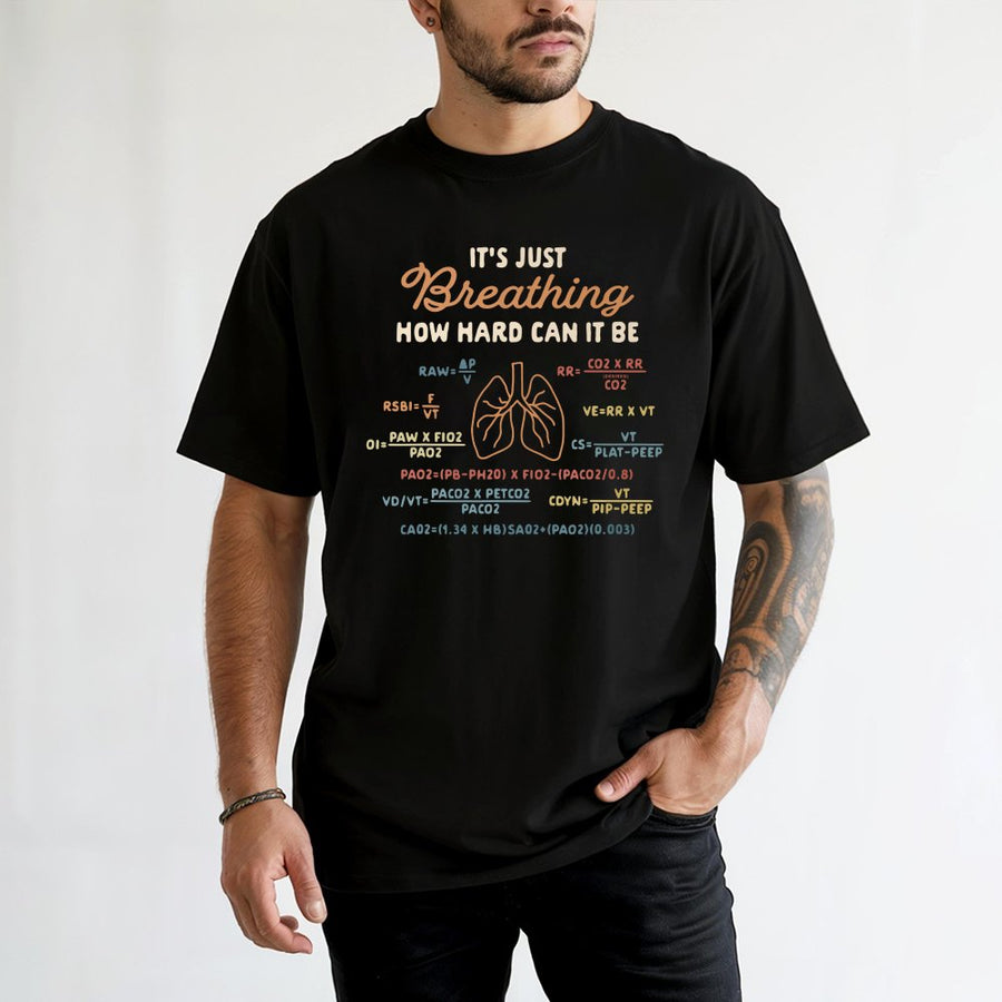 Respiratory Therapist T-Shirt | Funny Medical Lung Equations Design | 100% Cotton Premium Tee | Gift for RT Students and Nurses