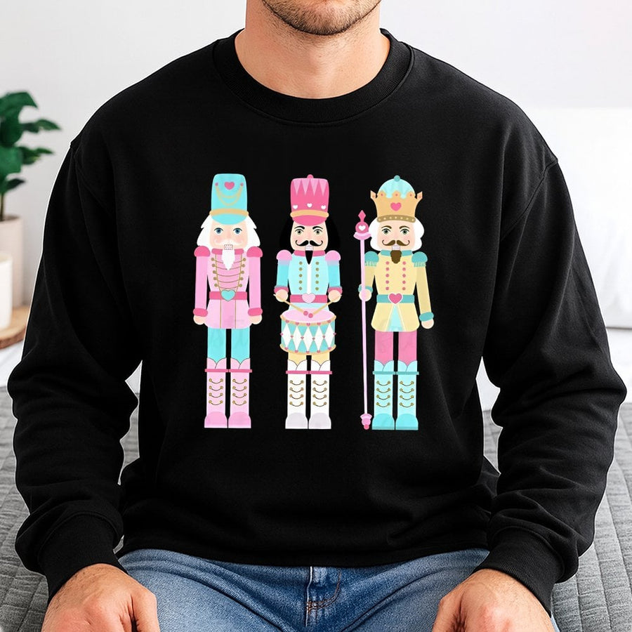 Nutcracker Christmas Sweatshirt | Pastel Vintage Toy Design | Premium Cotton Blend | Holiday Gift For Ballet Lovers And Women