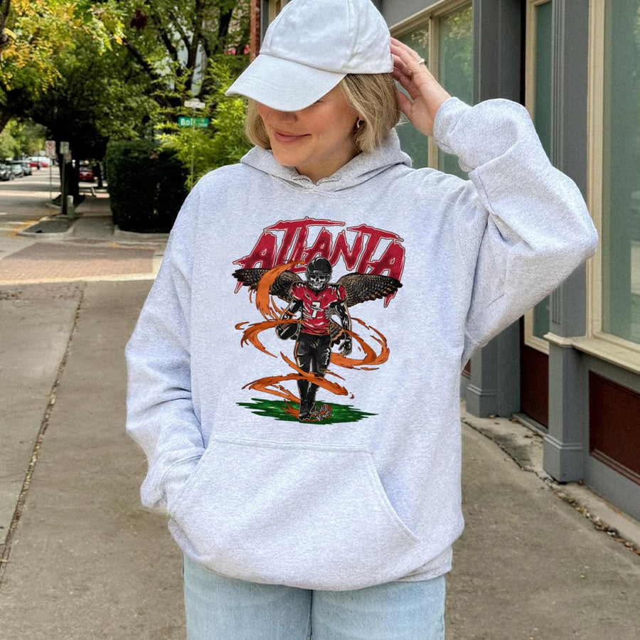 Atlanta Skeleton Football Player With Falcon Wings Hoodie