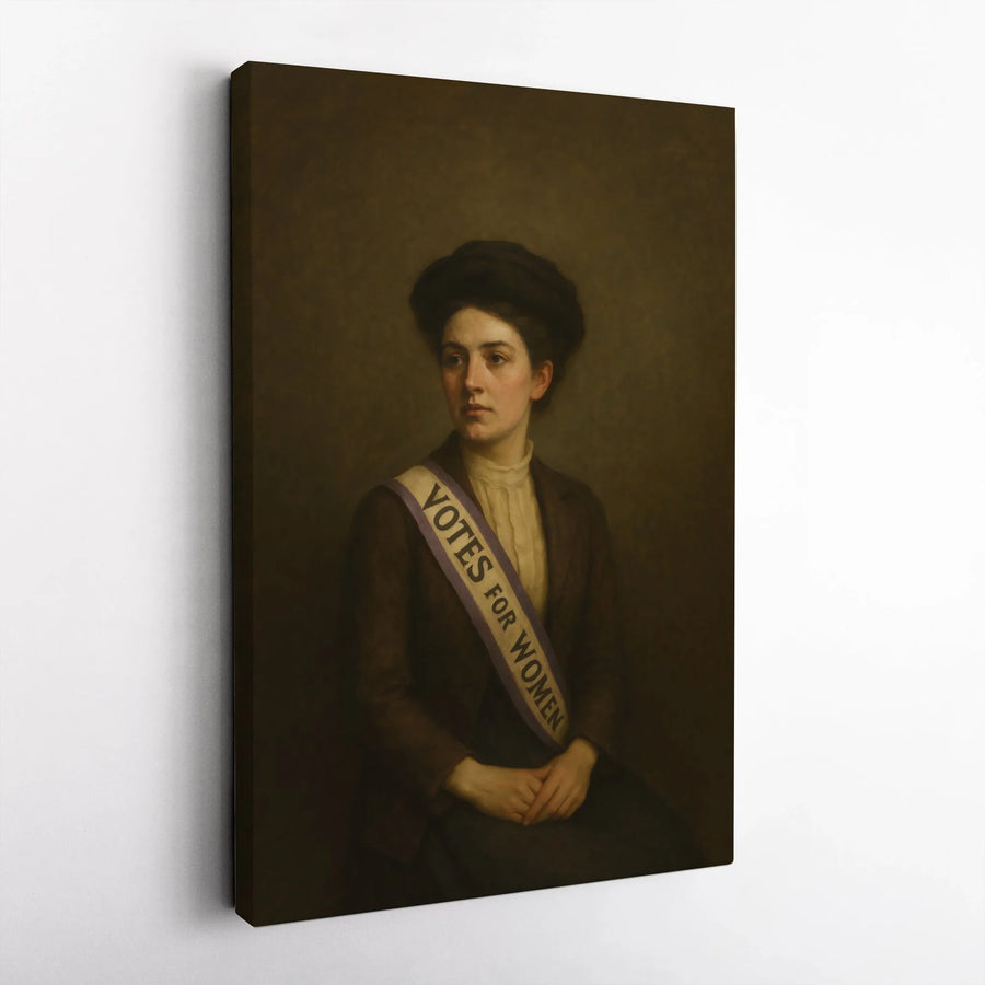 Votes For Women Suffragette Portrait Canvas | Historic Feminist Art Wall Decor | 1.25 Inch Premium Gallery Wrap | Empowering Gift For Her