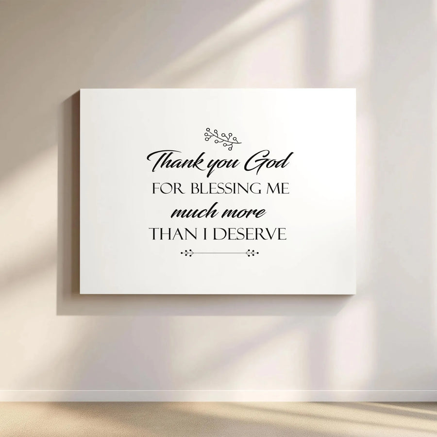 Christian Wall Art Canvas | Thank You God Blessing Quote | Premium Gallery Wrapped Canvas | Inspirational Home Decor Gift
