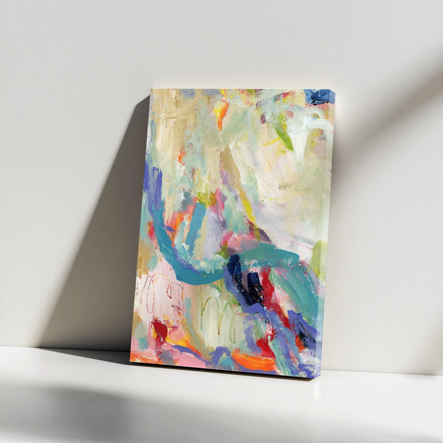 Modern Abstract Vertical Canvas | Vibrant Brushstroke Wall Art | Premium Thick Gallery Wrap | Contemporary Office & Home Decor Gift