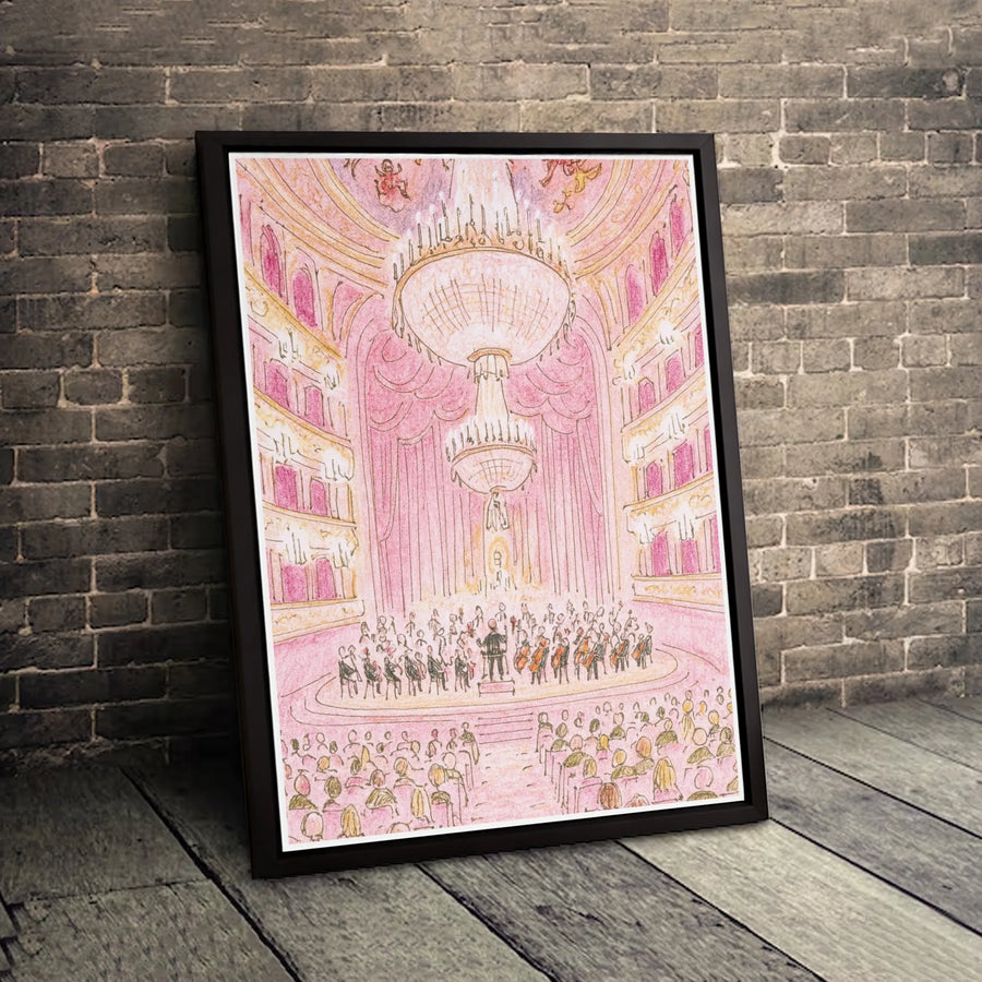 Opera House Wall Art | Orchestra Performance Sketch | Premium 1.25" Gallery Canvas | Elegant Musical Home Decor Gift