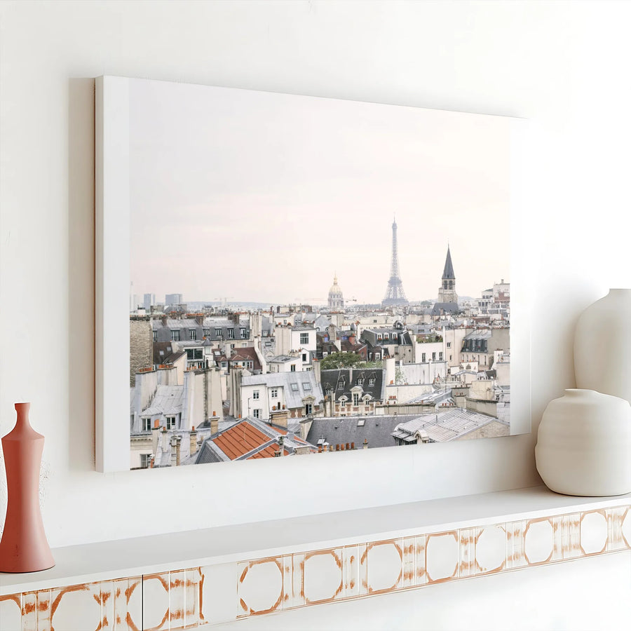 Paris Skyline Canvas Wall Art | Romantic Parisian Cityscape Photography | Premium Gallery Wrapped Canvas | Limited Edition Gift for Traveler