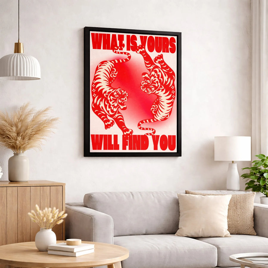 What Is Yours Will Find You Canvas | Motivational Tiger Wall Art | Gallery-Quality 1.25" Profile | Aesthetic Home & Office Decor Gift