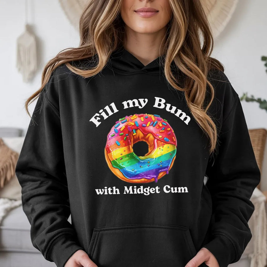 Funny Donut Hoodie | Adult Humor Sarcastic Meme Graphic | Premium Cotton Blend | Gag Gift for Men and Women