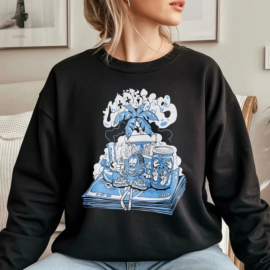Money Tree Graphic Sweatshirt | Urban Streetwear Aesthetic | Premium Cotton Blend | Unisex Casual Gift for Him
