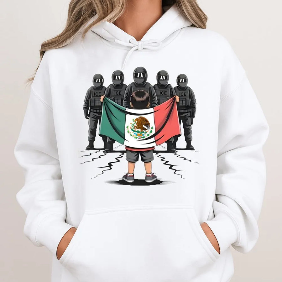 Mexico Flag Protest Hoodie | Social Justice Activist Design | Premium Cotton Blend | Unisex Apparel for Human Rights Supporters