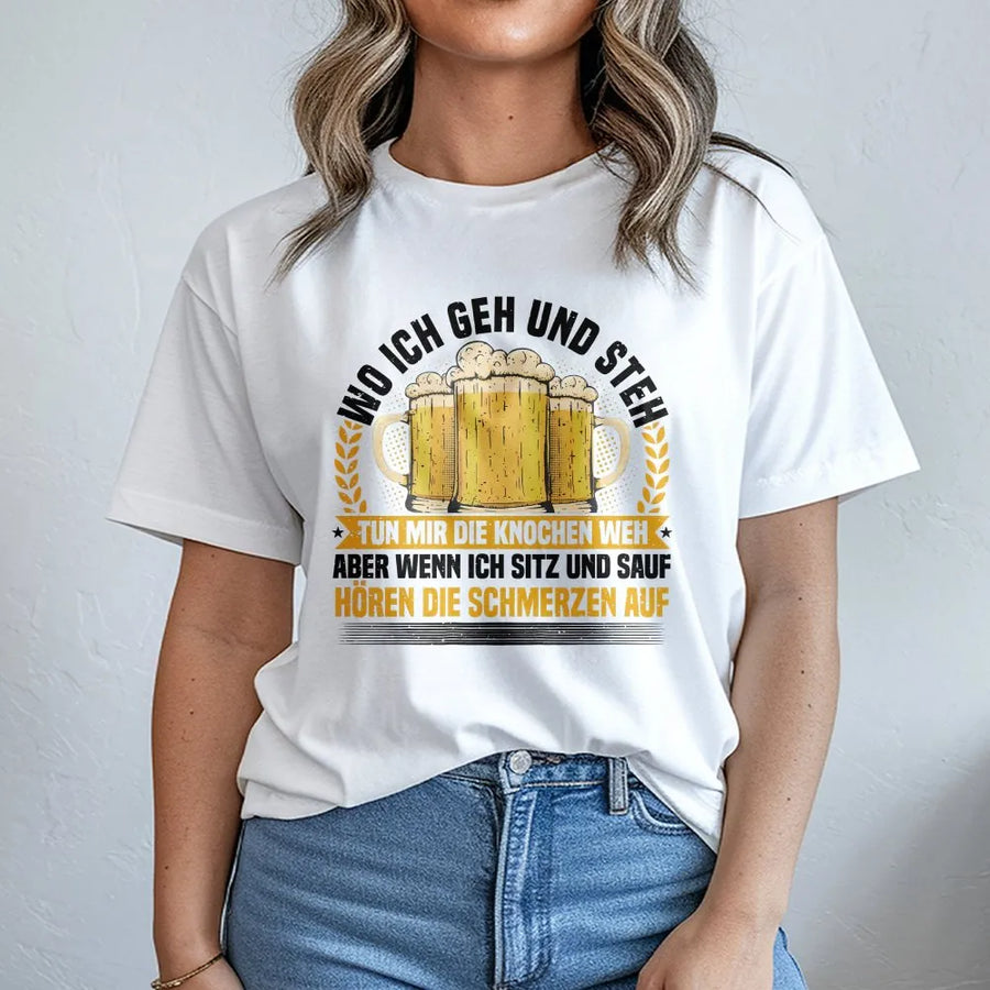 Lustiges Bier Spruch T-Shirt | Biertrinker Spruch Grafik | Premium Baumwolle Shirt | Geschenk für Männer Papa Opa Party