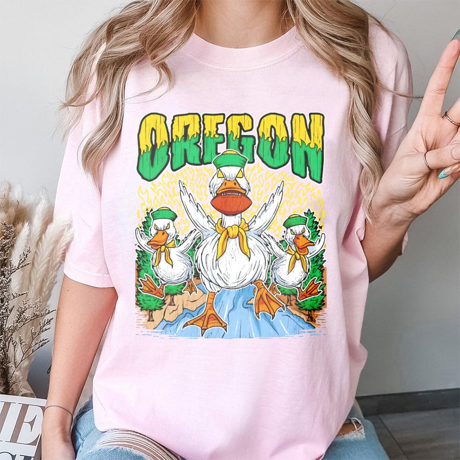 Oregon With Vintage Cartoon Ducks T-Shirt