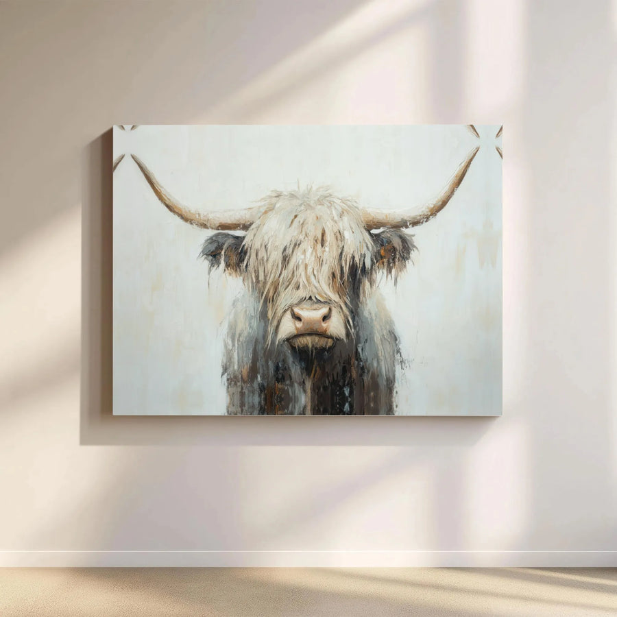Highland Cow Wall Art Canvas | Modern Farmhouse Animal Print | Gallery Quality Fade-Resistant | Farmhouse Home Decor Gift
