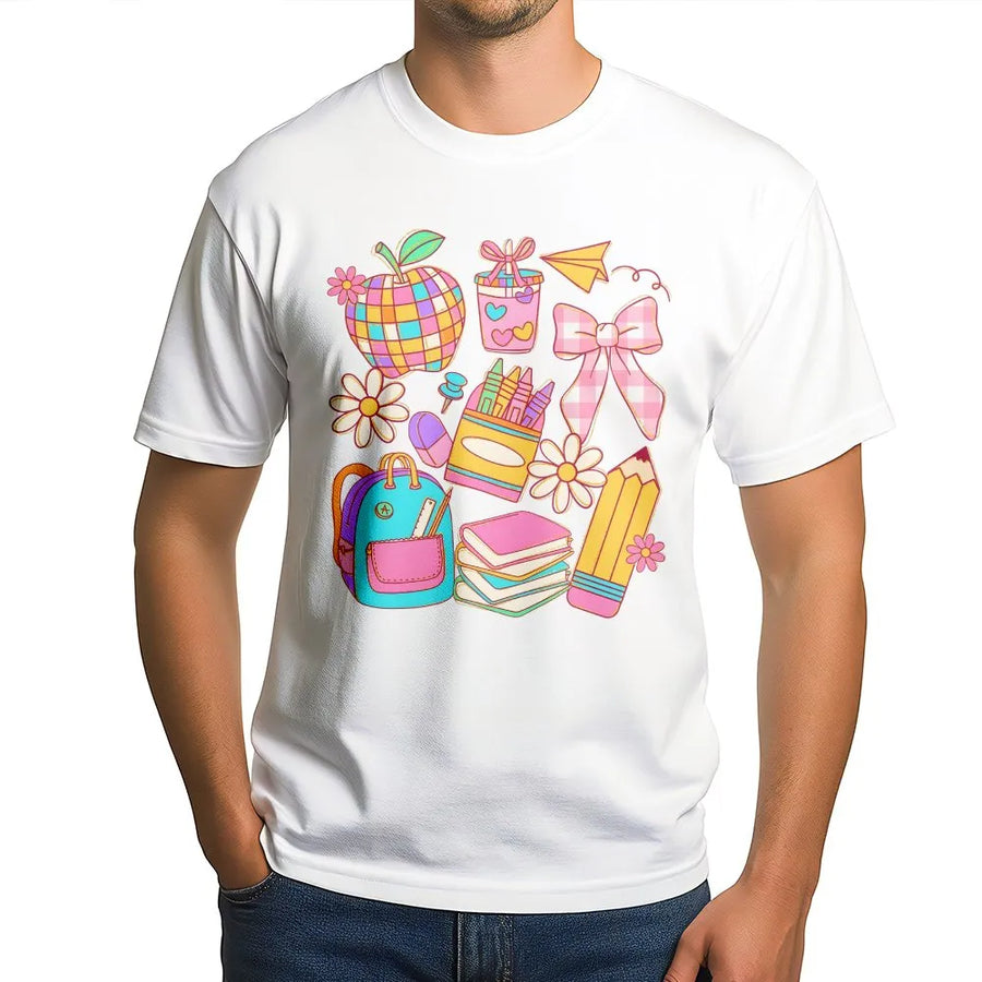 Preppy Teacher T-Shirt | Coquette Aesthetic Back To School | 100% Cotton Premium Tee | First Day Of School Gift For Educators