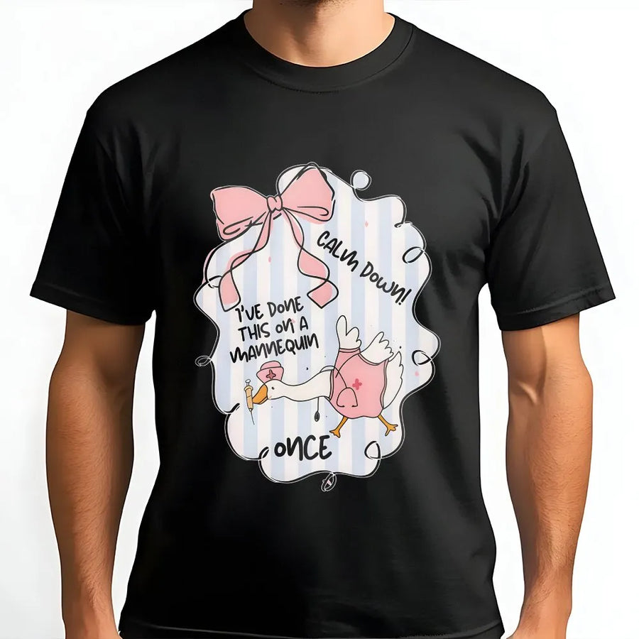 Nurse T-Shirt | Funny Goose Medical Graphic | 100% Soft Cotton Tee | Sarcastic RN Gift for Nursing School Graduation and Hospital Staff