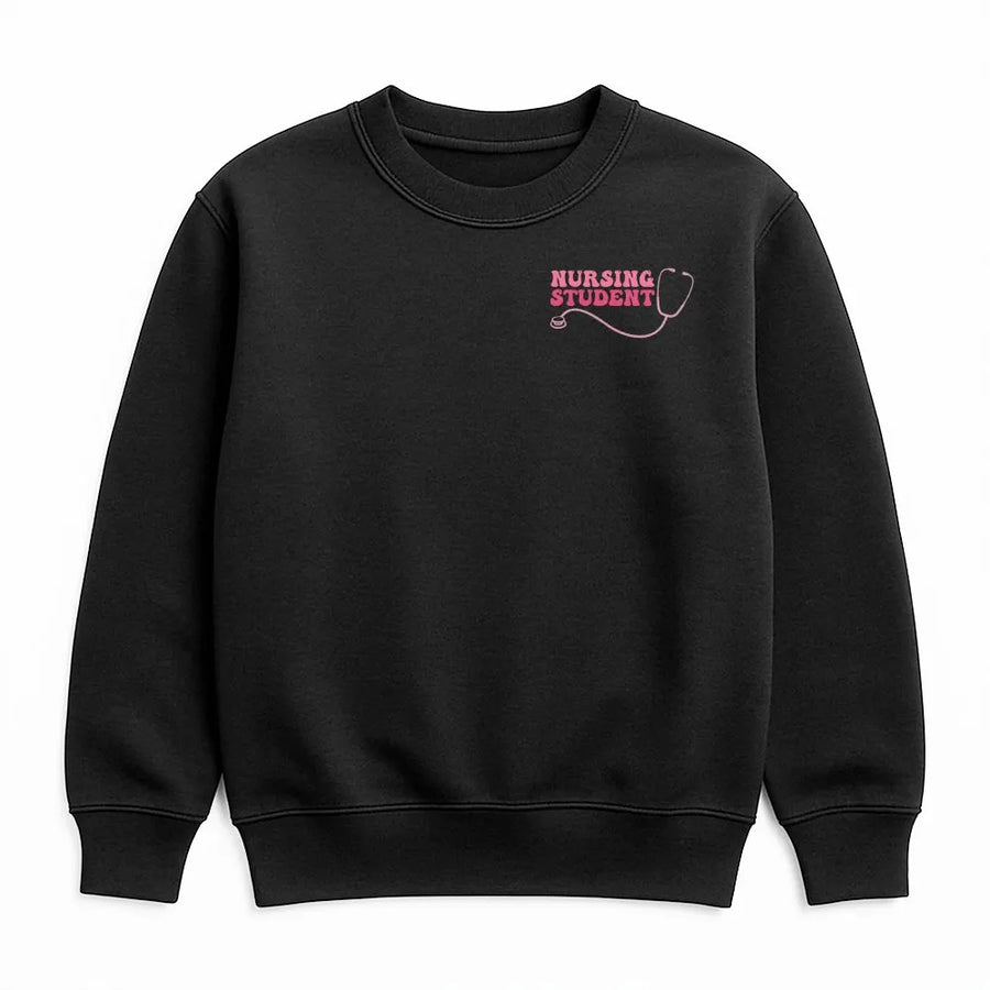 Nursing Student Sweatshirt | Retro Stethoscope Graphic Sweatshirt | Soft Cotton-Polyester Blend | Gift for Future Nurse, Nursing School Apparel