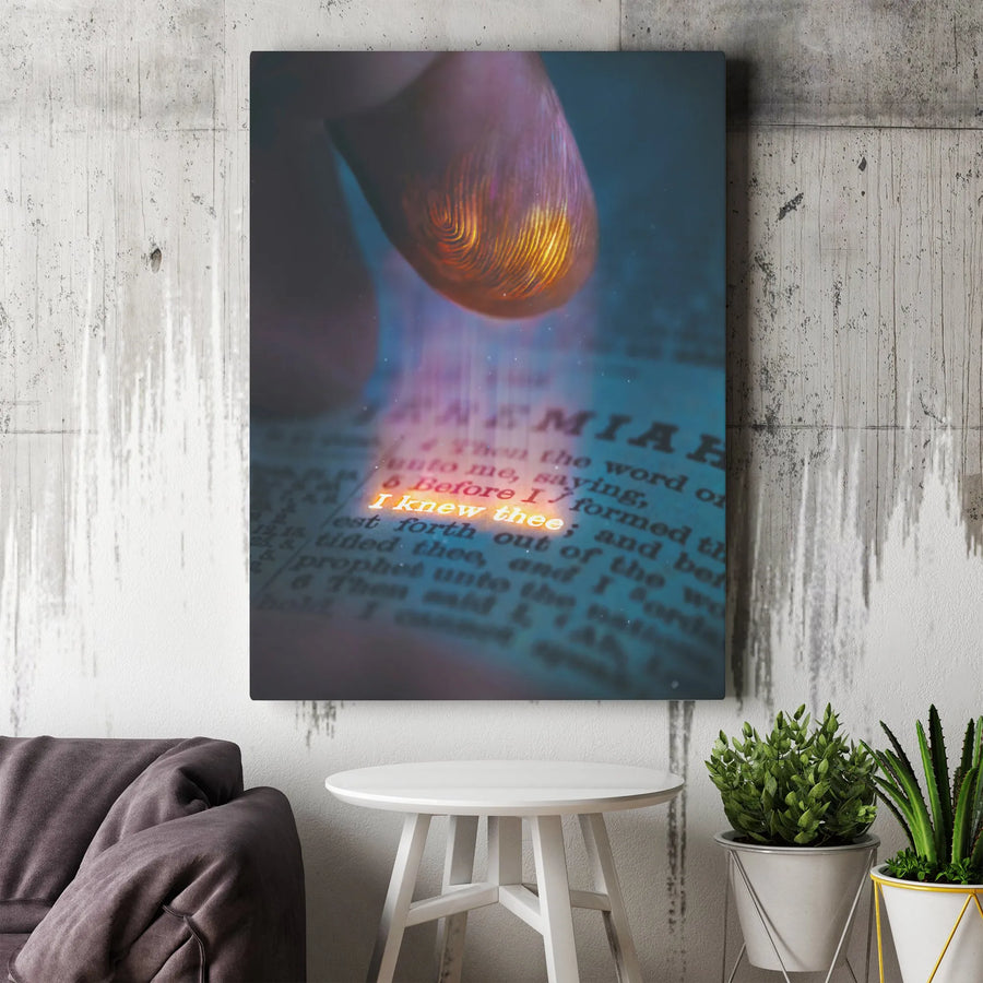 Jeremiah 1:5 Canvas Print | I Knew Thee Bible Verse Wall Art | Premium Gallery Wrap Canvas | Christian Home Decor Faith Gift