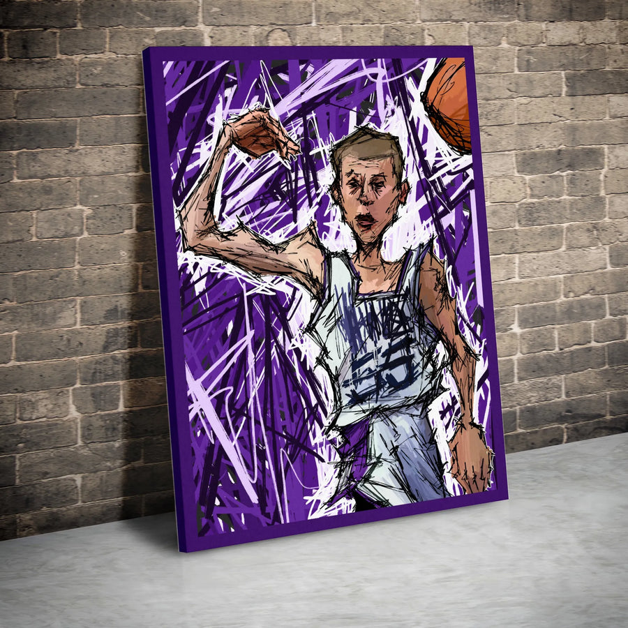Basketball Player Canvas Wall Art | Abstract Sketch Style Player Art | Premium 1.25" Gallery Wrap Canvas | Sports Room Decor Gift for Him