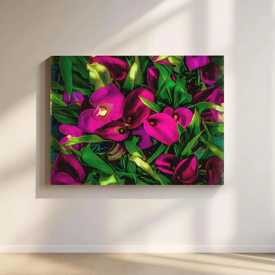 Magenta Calla Lily Canvas Print | Vibrant Floral Wall Art | Premium Gallery-Wrapped 1.25" Profile | Modern Botanical Home Decor Gift