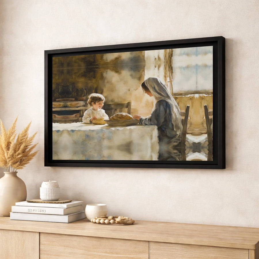 Mother Mary and Jesus Art Print | Religious Wall Decor | Premium Fade-Resistant Gallery Canvas | Faithful Christian Home Gift
