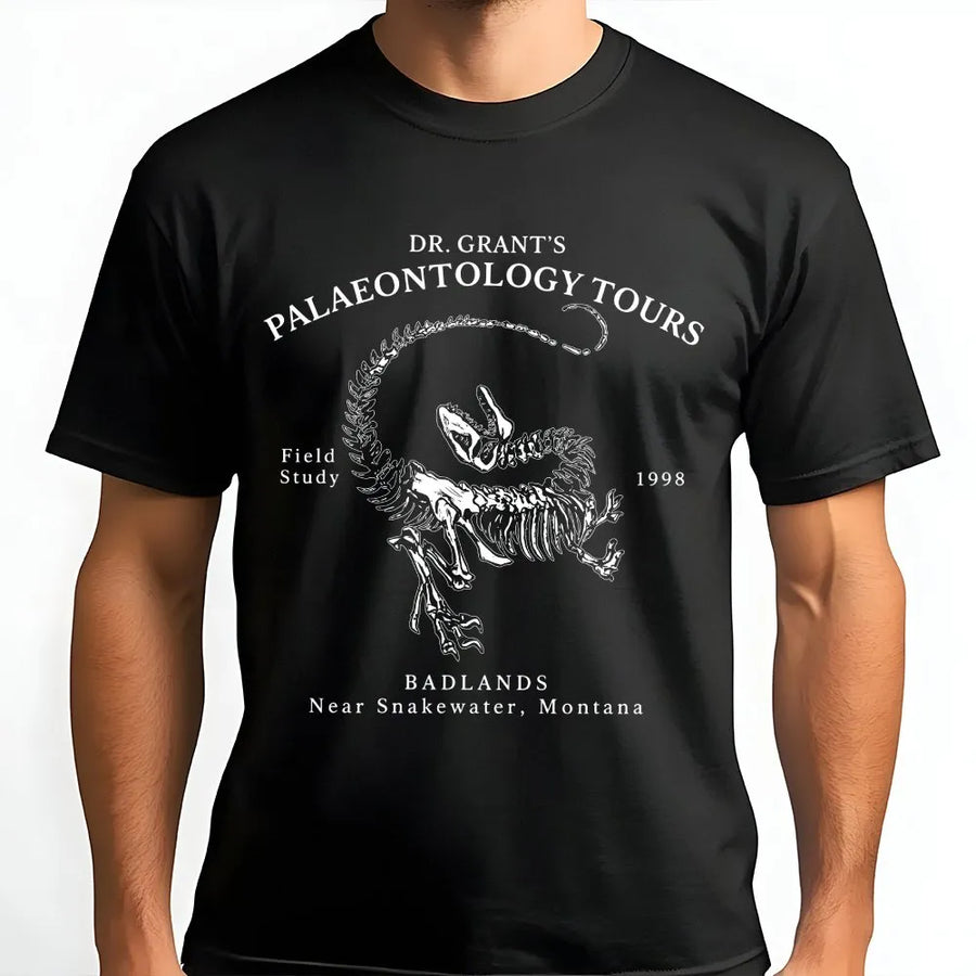 Palaeontology Tours T-Shirt | Retro Dinosaur Fossil Graphic | Premium Cotton Unisex Tee | Gift for Paleontologist & Science Enthusiast