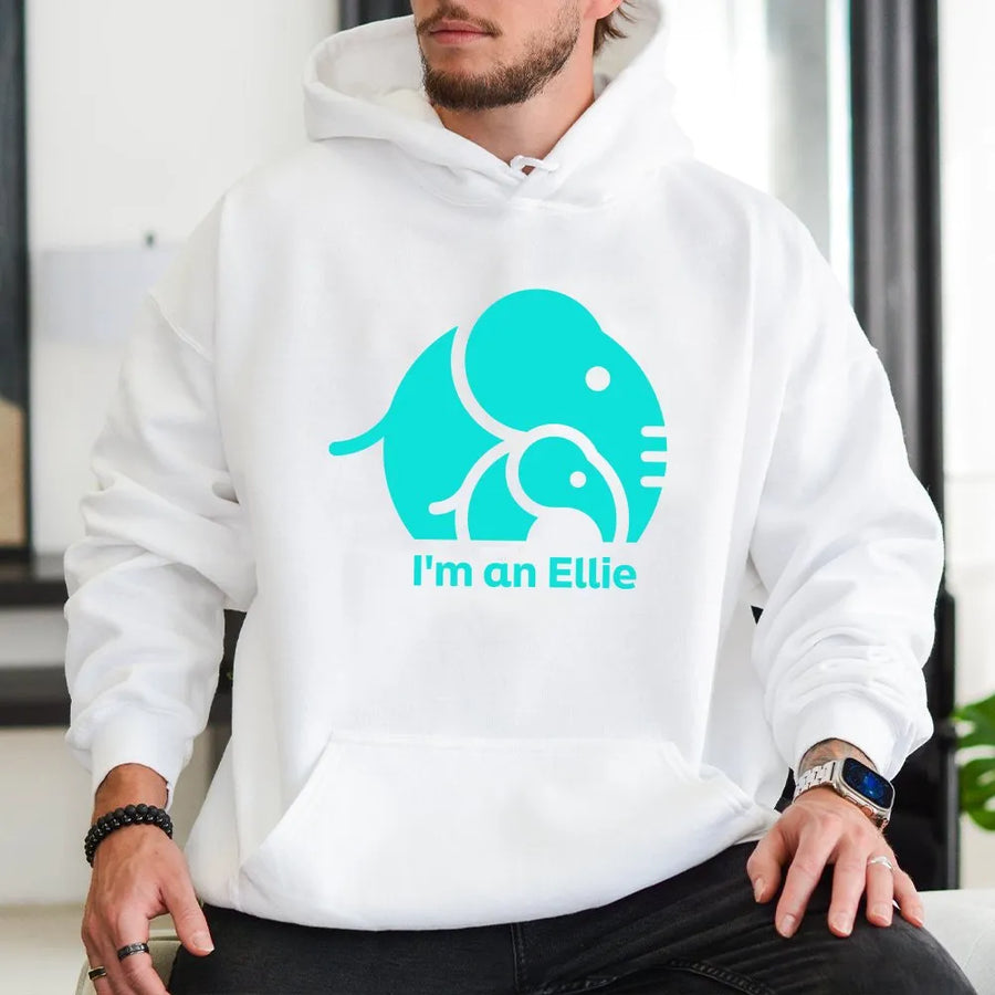 Elephant Hoodie | Mother and Baby Elephant Graphic | Premium Cotton Blend | Gift for Animal Lovers and Elephant Moms