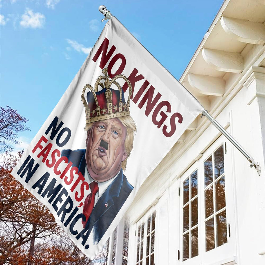 No Kings No Fascists In America Flag | Protest Garden Banner | Premium Double-Sided Polyester | Activism & Rally Decor