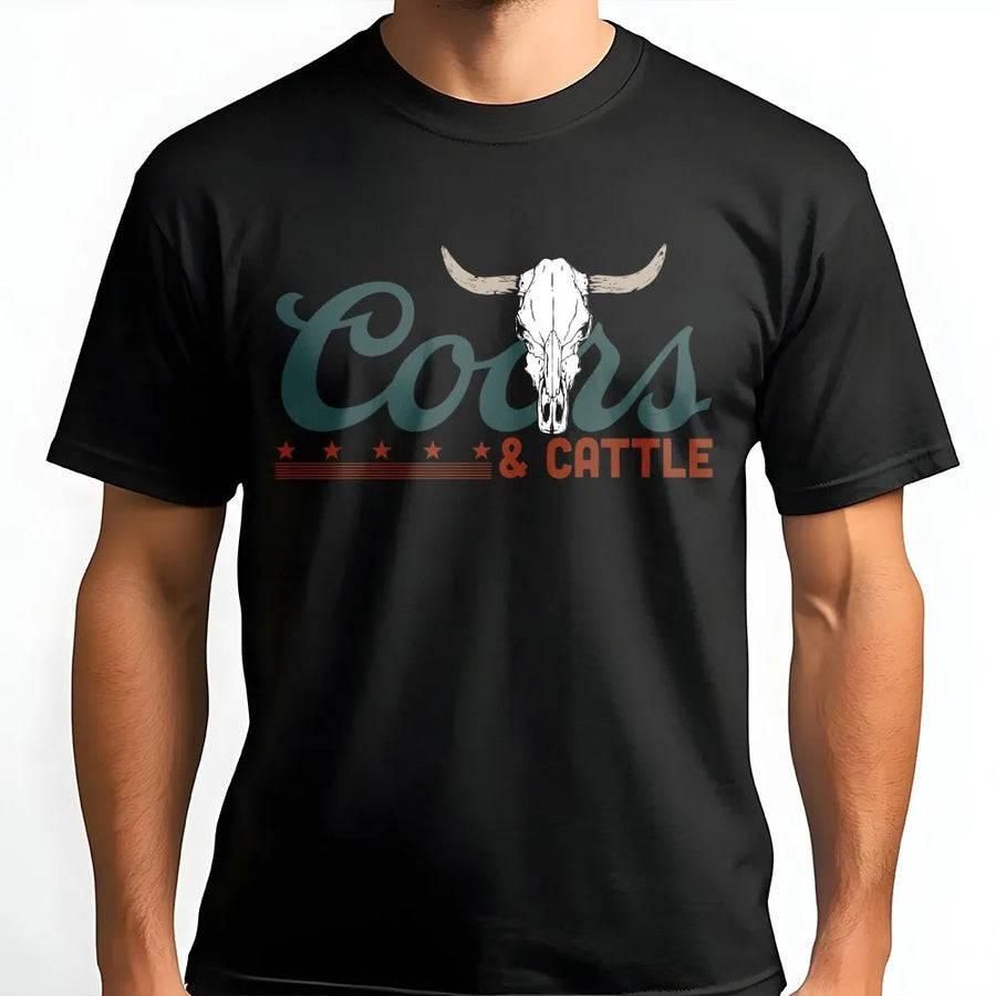 Coors Original Cowboy T-Shirt, Coors & Cattle, Retro Western T-Shirt, Western Graphic T-Shirt, Cowboy Rodeo